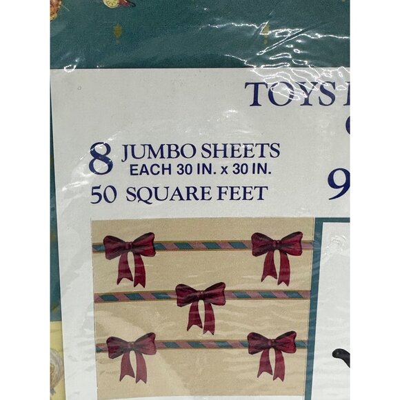 VTG Toys From The Attic Christmas Gift Wrap Lot 50 Sq Ft Paper & Tags NIP - Picture 2 of 8